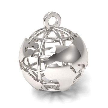 Open-work globe charm , silver 925 S-CHARM 662