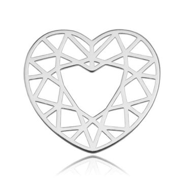 Connector/Charm Heart Silver 925 BL 285 - 0,4 mm