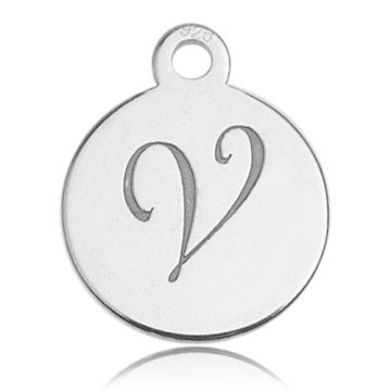 Charm - Letter V engraved - 0,8 mm