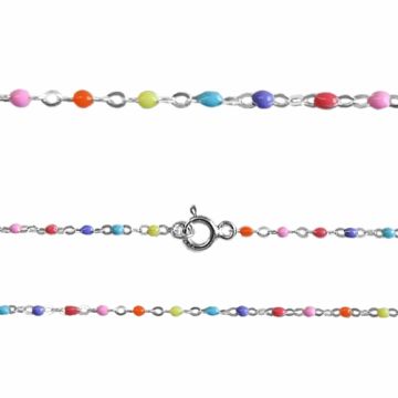 Silver chain - anker with colored enamel, silver 925, MCOLORN_40 cm