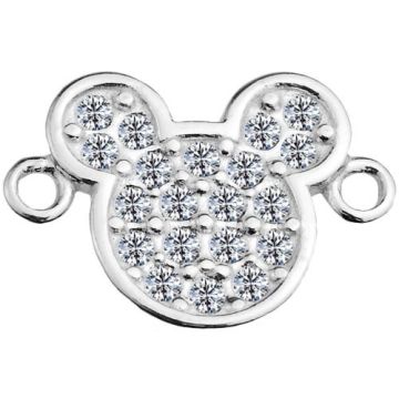 Connector Mickey Mouse with crystals, Silver 925 S-CHARM 537