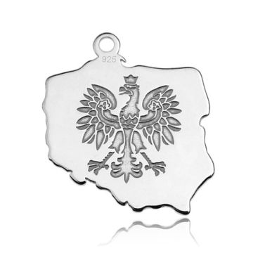 Charm Poland with Eagle engraved Silver 925 BL 13 - 0,4 mm