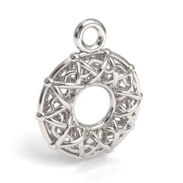 Decorative round charm with open-work pattern, silver 925 S-CHARM 666