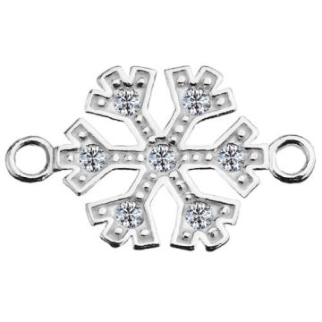 Connector Snowflake with crystals Silver 925 S-CHARM 435