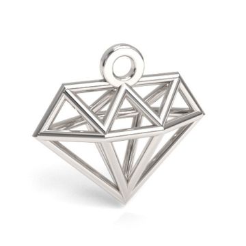 Charm open-work diamond, silver 925 S-CHARM 653