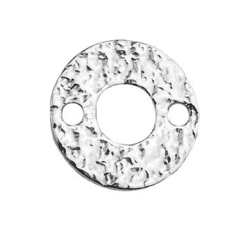 Round Connector with Hammer Pattern Silver 925 S-CHARM 403