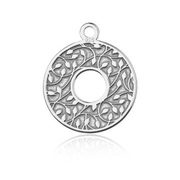 Charm engraved Leaves Silver 925 BL 540