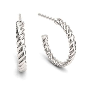 Decorative Earrings finding with rope pattern, silver 925 EX 9