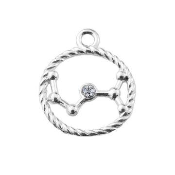 Charm Zodiac Sign - Constellation of Scorpio with crystal, Silver 925 S-CHARM 608