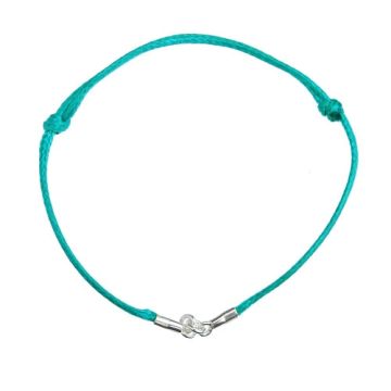 Turquoise Cord Bracelet Finding Silver 925 13-24 CM