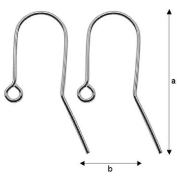 Earwire, fishhook with open loop Silver 925 BO 1