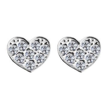 Earrings, Earstuds Hearts with crystals, Silver 925 SZ 117