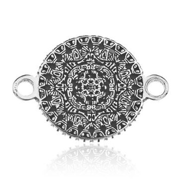 Connector Aztec Coin, silver 925 BL 908 - 0,8 mm