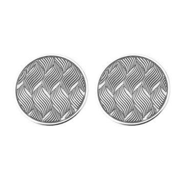 Earrings/earstuds cirles with braided pattern, Silver 925 SZ 859