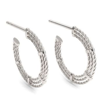 Decorative Earrings finding with rope pattern, silver 925 EX 13