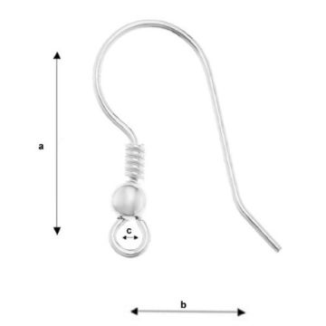 Earwire, fishhook with open loop Silver 925 BO 3 V2