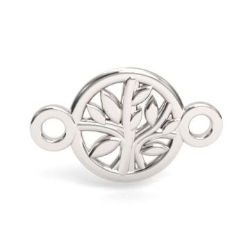 Decorative connector, tree in a circle, silver 925 S-CHARM 754