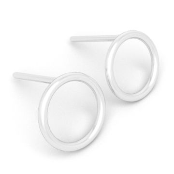 Stud earrings - medium circles 9 mm, 925 silver D16