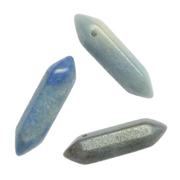 Natural stone Blue Aventurine - arrowhead, icicle, amulet - big 32x9 mm