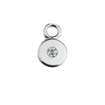 Tiny Charm Circle with crystal, Silver 925 S-CHARM 449