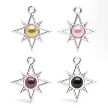 Charm Star with 4 mm Preciosa Pearl Silver 925 S-CHARM 518