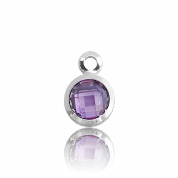 Pendant with zircon amethyst 5.0 mm, silver 925 BAZAKAM-CYRAMETYST