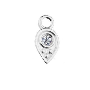 Charm little Teardrop with crystals, Silver 925 S-CHARM 615