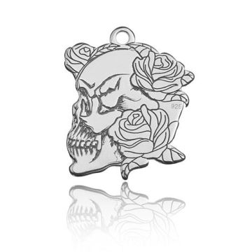 Charm Skull Engraved Silver 925 BL 458 - 0,4 mm