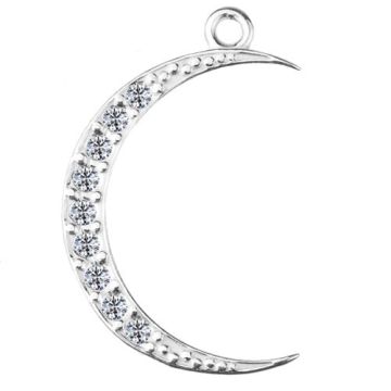 Charm Moon with crystals, Silver 925 S-CHARM 538