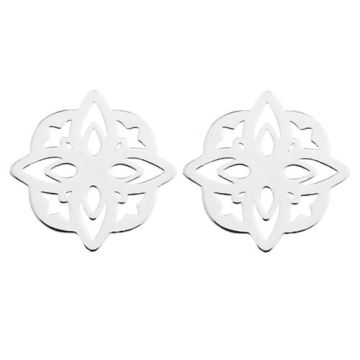 Earrings, Earstuds Rosettes Silver 925 SZ 122