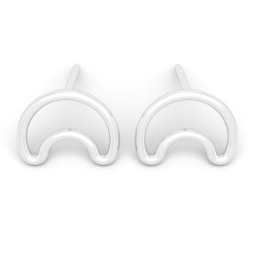 Stud earrings - small moon, 925 silver D14