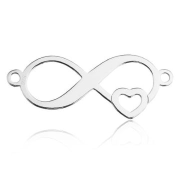 Connector Infinity with Heart Silver 925 BL 677 - 0,4 mm