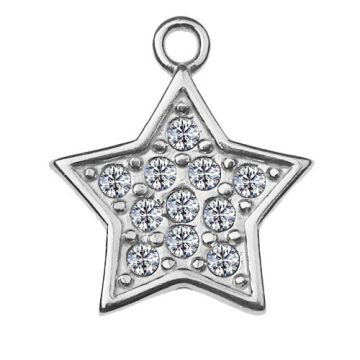 Charm Star with crystals, Silver 925 S-CHARM 330