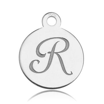 Charm - Letter R engraved - 0,4 mm