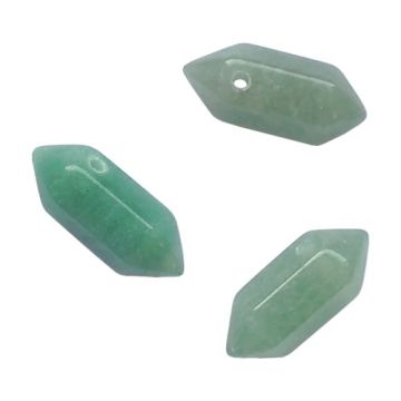 Natural stone Green Aventurine - arrowhead, icicle, amulet - small 20x9 mm