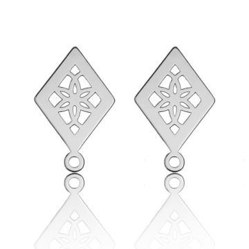 Earring findings - earstuds Open-Work Silver 925