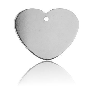 Drop for engraving HEART 20x20 mm Silver 925 BL 9 - 0,4 mm