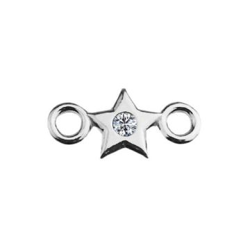 Tiny Connector Star with crystal, Silver 925 S-CHARM 456