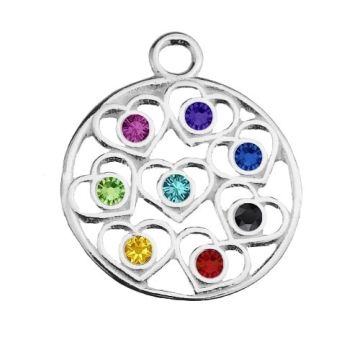 Charm Rosette with colorful crystals, Silver 925 S-CHARM 527