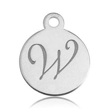 Charm - Letter W engraved - 0,4 mm