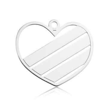 Charm Heart for triple engraving Silver 925 BL 733 (1) - 0,8 mm