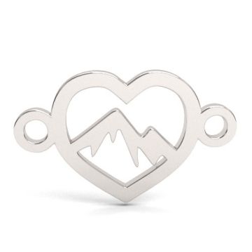 Little heart charm with a mounains, silver 925 BL 919 - 0,8 mm