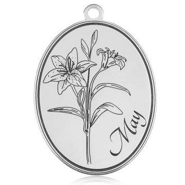 Charm Birth Month with Lily - May, silver 925 BL 876 - 0,8 mm