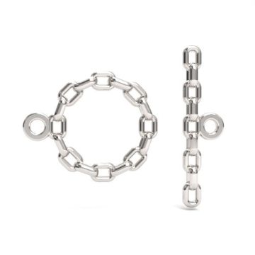 Decorative, toggle clasp with chain pattern, silver 925 ZAM 15