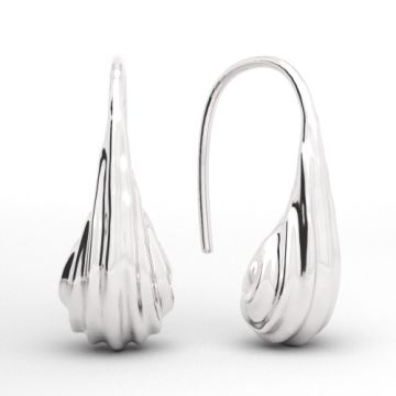 Decorative Earrings / Earwires drops with irregular texture, silver 925 BO 73