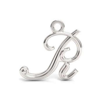 Decorative Charm - Letter R, Silver 925 Letter R