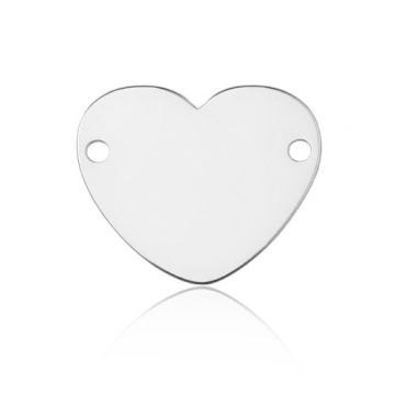 Engravable Connector Heart Silver 925 BL 545 - 0,8 mm