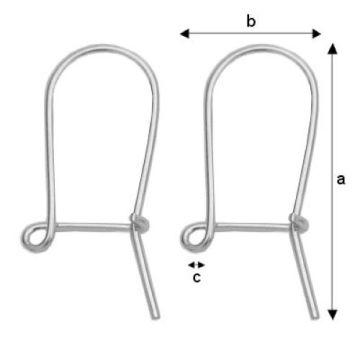 Earwire, kidney with open loop Silver 925 BT 1