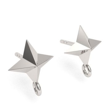 Decorative, Star Earstuds with jumpring, silver 925 SZ 144