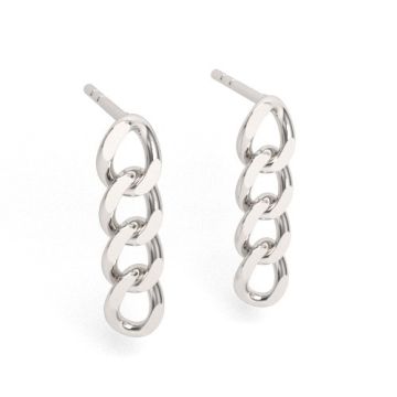 Decorative Earstuds with chain pattern, silver 925 SZ 147